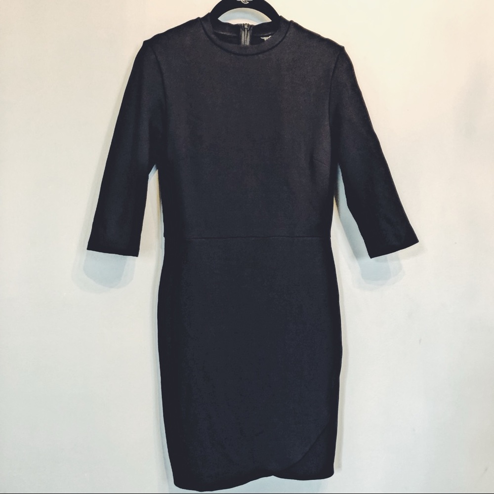 TopShop Black Cocktail Dress 3/4 Sleeve
